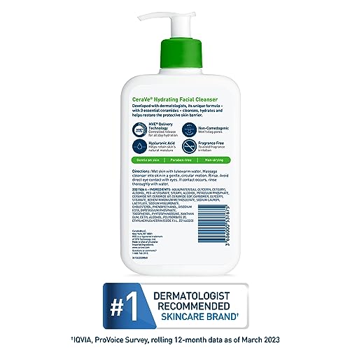 image for CeraVe Hydrating Facial Cleanser | Moisturizing Non-Foaming Face Wash 