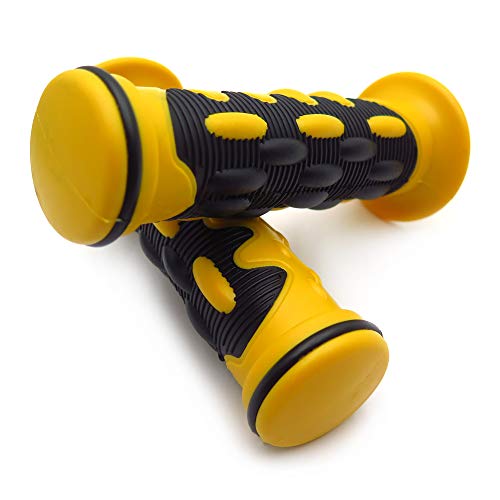 HTTMT XH4076-YELLOW-22 Comfort Yellow Gel Hand Grips 22mm 7 8 Inches Compatible with Sportsbike Motorcycle ATV KTV