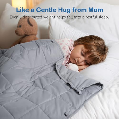 Kivik Weighted Blanket 5 lbs, Small Weighted Blanket 5 Pounds, Mini Heavy Blanket Thorw, Breathable Cooling & Warm Blankets, Machine Washable, 36x48 Inches Grey