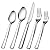 HaWare 20 Pieces Silverware Set, Stainless Steel Flatware Set for 4, Square Edge Cutlery Set for Home Restaurant Party, Food-Grade Tableware Include Knife Spoon Fork, Mirror Polished, Dishwasher Safe