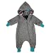 Lilakind Baby Kinder Wollwalk Overall Outerwear Outdoor Anzug Grau Meliert Waldtiere Gr. 74/80 - Made in Germany