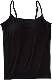 Tank Tops with Built-in Bra,Womens Adjustable Strap Stretch Cotton Camisole with Built-in Padded Shelf Bra