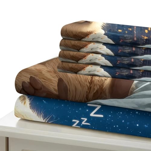 Housse de couette capybara endormi linge de lit microfibre 135x200 - 7