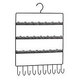 Organizador de soporte de joyería, soporte de exhibición montado en la pared, joyería de almacenamiento de hierro forjado, soporte colgante para aparador, portátil para niña