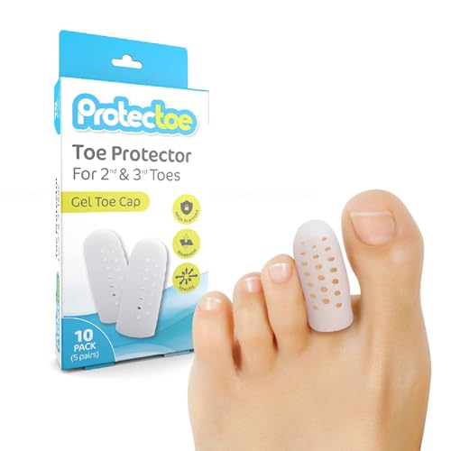 Protectoe Toe Protector Gel Toe Cap for 2nd & 3rd Toes Pack of 10
