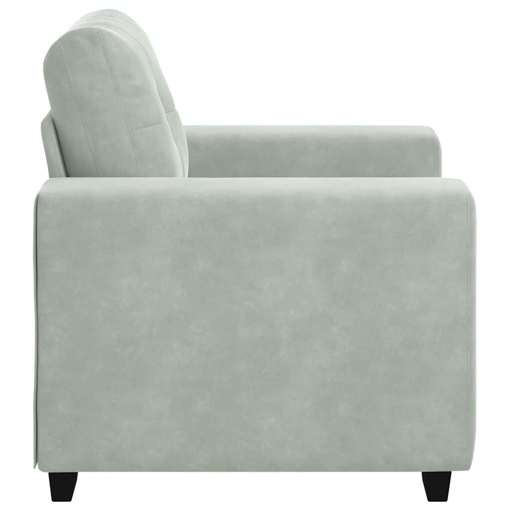 Sillón acolchado de terciopelo, gris, 100 x 78 x 80 cm, con estructura robusta, para salón y oficina, cómodo sofá relajante para relajarse y leer