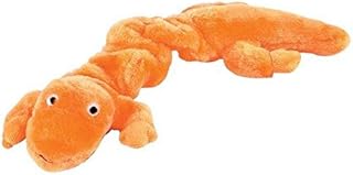 Zanies Gecko Lizard Bungee Dog Toys Durable Plush Stretch Colorful Squeaky Toy for Dogs(Orange)
