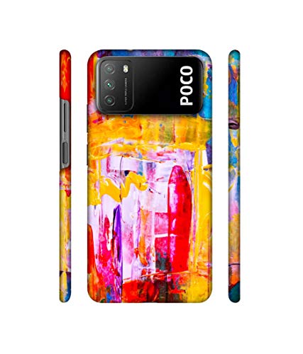Image of Amazon Brand - Solimo Designer Multicolor Canvas Paint 3D Printed Hard Back Case Mobile Cover for Mi Poco M3
