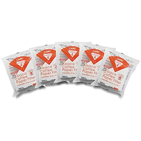 5 Packs of CAFEC 100-Pack Cone-shaped V60 02 Style Universal 1 to 4 Cup Disposable Pour-Over Drip Coffee Paper Filter made of Eco-Friendly Refined Virgin Pulp (White) AC4-100W Cover