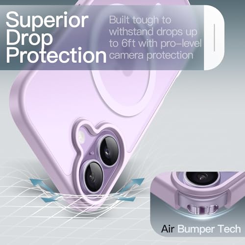 Image of JETech Magnetic Case for iPhone 17 6.3-Inch Compatible with MagSafe, Translucent Matte Back Slim Minimalist Shockproof Phone Cover (Lavender)