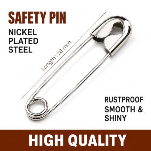 Image of Safety Pin | Stainless Steel Rust-Resistant Safety Pins for Saree, Dupatta, Sewing, Tailoring, Quilting, Craft, Baby Clothes & Daily Household Use (Silver, 0)