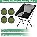 M METERXITY 4-Pack Camping Chair Stabilizing Rubber Ball Feet, Leg Protector W 8pcs 13mm Foot Cover for Portable Camping Chair, Help Stability on Rugged and Uneven Surfaces [Jungle Green]