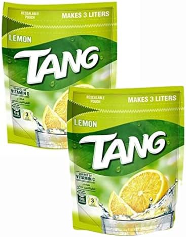 Tang Lemon imported (Bahrain) Drink Resealable Pouch, 375g Each (Pack of 2)