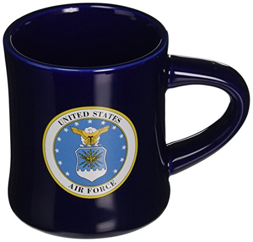 Taza de cerámica azul con logo Air Force