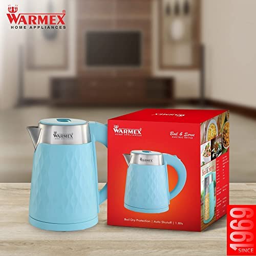 Image of Warmex Home Appliances Boil & Serve 09 with1.8 Litre Capacity | Double Wall Electric Kettle | Stainless Steel Inner Body | Auto Shut Off | Boil-Dry P