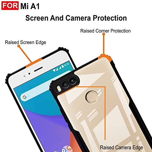 Image of Zapcase Back Case Cover for Mi A1 | Compatible for Mi A1 Back Case Cover | Clear Case with Camera Protection | (TPU + PC | Matte Black)