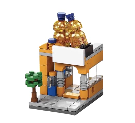 Mini City Shop Street View. Building Blocks Kit, Creative Educational Kit with drink shop