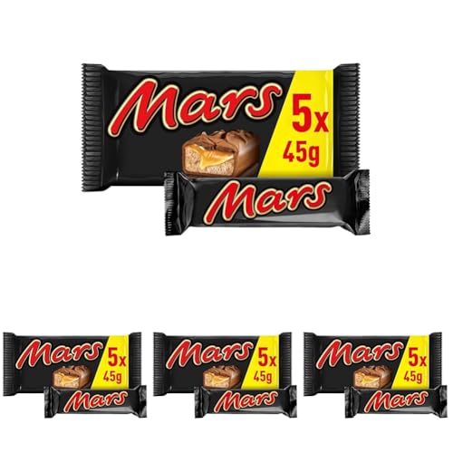 Mars Chocolatina de Deliciosa Crema de Turrón y Caramelo recubiertos del más fino Chocolate con Leche, 5 x 45g (Paquete de 4)