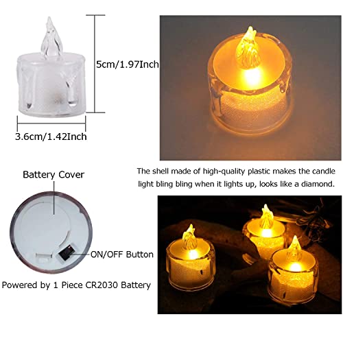 Image of 12Pcs LED Tea Light Candles | Flameless & Smokeless Diya | Decorative Acrylic Candle | Home Decor, Navratri Decor Items, Diwali Decoration Item, Room, Table, Pooja Room Decor (Yellow) | Popo Toys