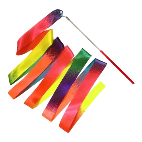 Cinta de gimnasia rítmica – Accesorios de danza de color degradado para entrenamiento, Streamers para gimnasia y danza – Para la edad preescolar escolar, en casa, fiesta de cumpleaños
