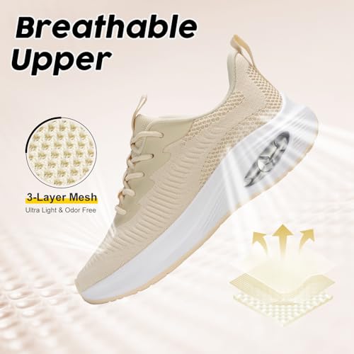 Image of ZYEN Wide Toe Box Shoes Women Air Cushion Road Running Shoes Extra Wide Width Sneakers Arch Support Gym Athletic Tennis Sneakers Lightweight Breathable Walking Shoes