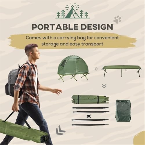 Carpa de camping elevable para una persona, resistente y portátil miniatura 7