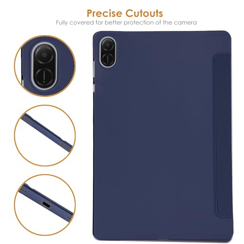 WD&CD Etui kompatybilne z Honor Pad X8a 11", ultracienkie skóra PU inteligentna skóra, etui z funkcją, kompatybilne z Honor Pad X8a 11" Tablet - granatowy