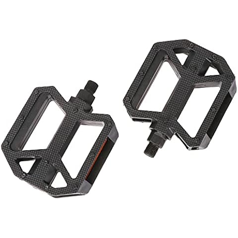 AVASTA Bicycle Pedals BMX Mountain Road City Bike Pedal, 1/2-Inch Boron Steel Spindle with Reflector Replacement Non-Slip Lightweight,Black Color Cover
