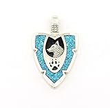 Gewicht 17 gramm Chip Inlay Türkis Anhänger Wolf Indianerschmuck Westernschmuck Wolfsanhänger