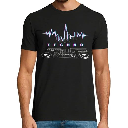 latostadora Camiseta Manga Corta DJ Techno New York T Shirt para Hombre - Negro XXL - Ref. 2323014-P