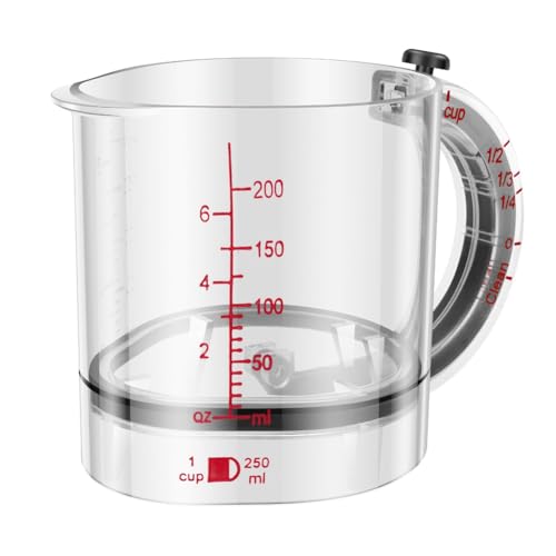 Wadakada Medidora Ajustable, Tazas Medidoras Ajustables con Asa, de Empuje Multifuncional con Base de Sello Tipo Raspador.