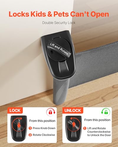 VEVOR einziehbares Babygitter Hundegitter ausziehbar auf 185 cm (B) / 795 mm (H), Treppenschutzgitter mit Sicherheitsschloss, Schutzgitter aus Netzgewebe für Treppen Flure drinnen/draußen, Schwarz