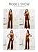 BLENCOT Sleeveless Velvet Jumpsuits For Women V Neck Spaghetti Straps Wide Leg Long Pants Dressy Rompers Winter Overalls Chestnut Large