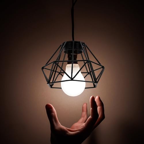 Image of Diamond Shape Wrought Iron Lampshade 3.74 Inch Metal Lamp Cover for Hanging Ceiling and Wall Lights Industrial Decorative Light Shade