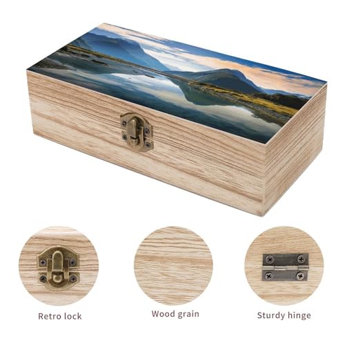 Boîte de rangement en bois avec couvercle, le cadeau idéal pour bijoux et photos