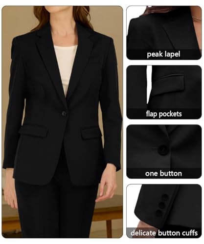 Miesuit Women's Formal Suits: Elegant Black 2-Piece Slim Fit Blazer and Pants Set for Business and Work - Image 5