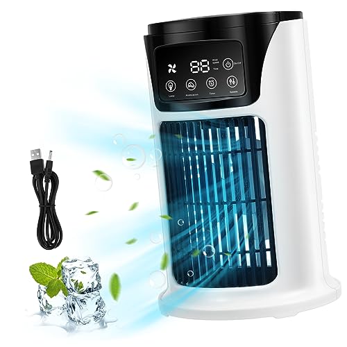 BESTYASH Acondicionador De Aire Portátil Con Ventilador Silencioso y Enfriador De Aire Compacto Para Casa y Oficina Para Uso Interiores y Exteriores