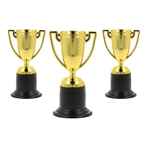 Storm&Lighthouse Mini Gold Plastic Trophies - Party Bag Loot Fillers/Classroom Rewards/Lucky Dip Prizes/Party Favours/Sports Day Rewards (12pcs) Cover