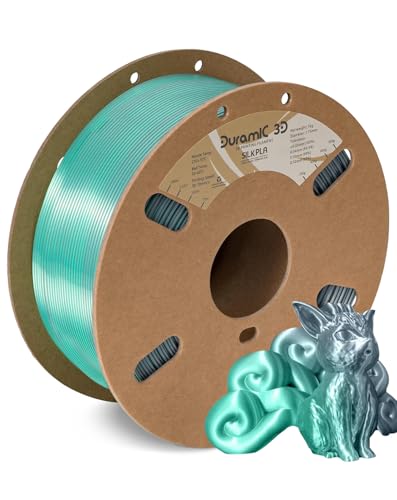 Image of DURAMIC 3D Silk Dual Color PLA Filament Shinny High Gloss Finish 1.75mm | 3D Printing Filament with Cardboard Spool,No-Tangling Neatly Wound Dimensional Accuracy 99% + /- 0.03mm 1KG Silk Grey Green