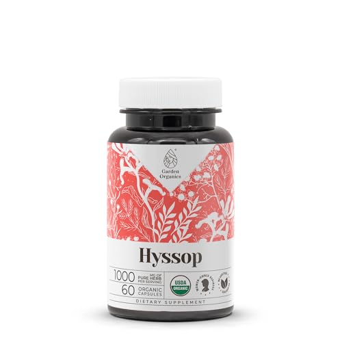Hyssop USDA Organic 60 Capsules | High-Potency Natural Supplement...