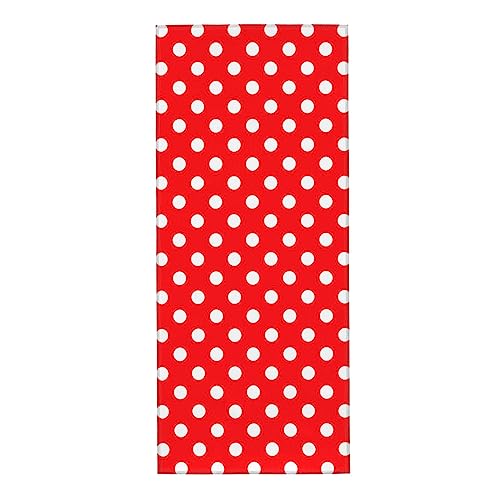Dewoofly Red White Polka Dot Absorbent Fingertip Towels, Hand Towel for Kitchen All Season 12 x 27.5 inch