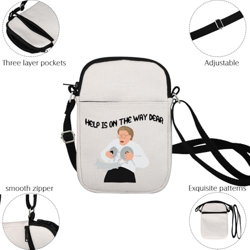 Crossbody Bag Fan Gifts 90s Movie Gifts Help Is On The Way Dear Quote Movie Inspired Sling Purse Bag4