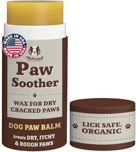 Natural Dog Company Paw Soother Balm & Wax - Dog Paw Balm & Moisturizer for Dry, Cracked Paw Pads, Helps Moisturize & Condition Winter-Worn Paws, Coconut Oil & Calendula, Daily Paw Care, 2 oz Stick