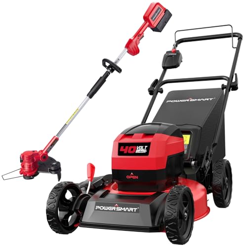 Image of PowerSmart 40V 17 inch Cordless Lawn Mower + 13 inch String Trimmer & Edger