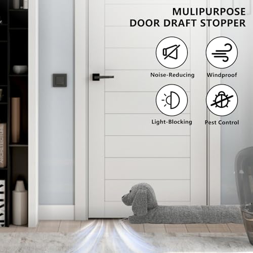 Newthinking Heavy Draught Excluder for Doors Cushion, 38 Inches Under Door Draught Excluder with Hook Loop for Doors, Air Door Draft Stopper Front Noise Blocker for Bottom of Door with Hanging Loops - Image 3