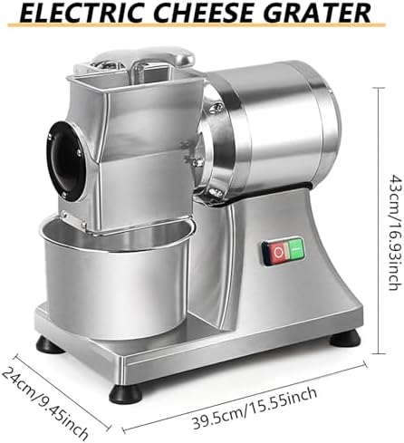 Electric Cheese Grater, 0.75Hp 550W Commercial Grating Machine, 88Lb/Hour Rotary Shredder with Container for Cheese and Chilli