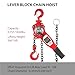 3/4 Ton Manual Lever Chain Hoist, 1650 Lb Capacity Come Along Puller, Compact Industrial Hoist with Galvanized Chain for Lifting & Pulling in Warehouse, Garage, Shop
