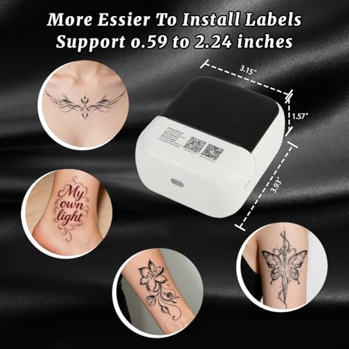 Bowitzki Mini Tattoo Stencil Printer,Bluetooth Tattoo Printer with 50pcs Transfer Paper,Portable Tattoo Machines Printers for Tattoo Artists & Beginners