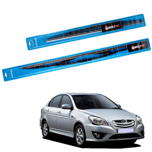 Image of Windshield Car Wiper Blades Metal Frame Water Repellant Cleaning Wiper Blades Refills Best for Hyundai Verna (Rb) (2010 Onwards) Dr 24 inch /Pa 16 inch
