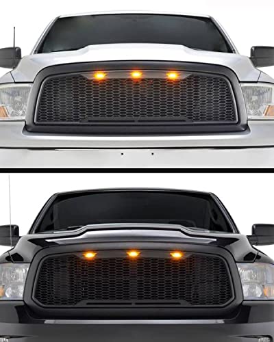 Mealam Amber Led Lights 3Pcs Front Grille Raptor Lamps Car Accessories With Harness And Fuse, Compatible With 2004-2019 For-D F150 & 2013-2018 Ram 1500 Raptor Style Aftermarket Grille #TOP6